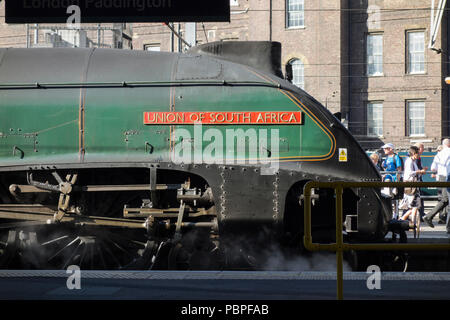 Union de l'Afrique du Sud une locomotive à vapeur à la gare de Paddington, Londres, UK Banque D'Images