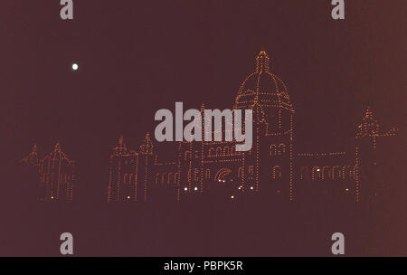British Columbia Parliament Building at night,Victoria,British Columbia Banque D'Images