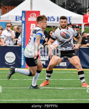 Lamport Stadium à Toronto, Ontario, Canada, le 28 juillet 2018. ANTHONY Thackeray de Featherstone Rovers lors de Toronto Wolfpack v Featherstone Rovers dans le championnat de Betfred. Credit : Touchlinepics/Alamy Live News Banque D'Images