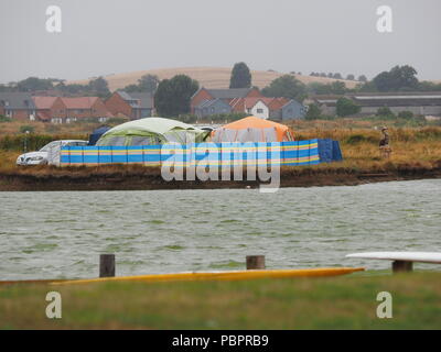 Sheerness, Kent, UK. 29 juillet, 2018. UK : Météo, gris humide et venteux dans Sheerness, Kent. Credit : James Bell/Alamy Live News Banque D'Images