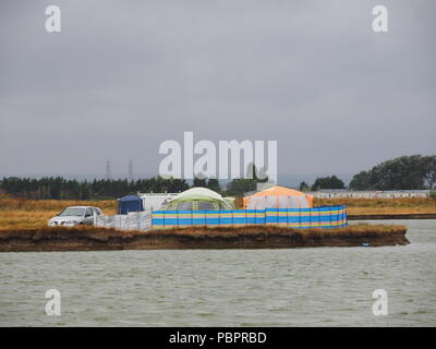 Sheerness, Kent, UK. 29 juillet, 2018. UK : Météo, gris humide et venteux dans Sheerness, Kent. Credit : James Bell/Alamy Live News Banque D'Images