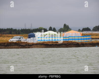 Sheerness, Kent, UK. 29 juillet, 2018. UK : Météo, gris humide et venteux dans Sheerness, Kent. Credit : James Bell/Alamy Live News Banque D'Images