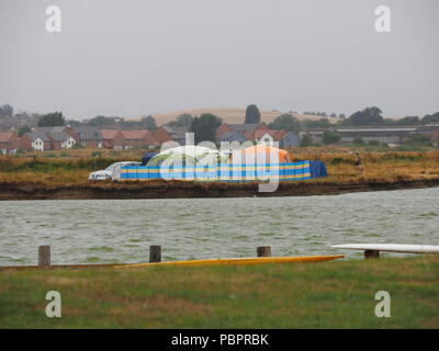 Sheerness, Kent, UK. 29 juillet, 2018. UK : Météo, gris humide et venteux dans Sheerness, Kent. Credit : James Bell/Alamy Live News Banque D'Images