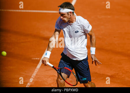 Hambourg, Allemagne, 29 juillet 2018 : Leonardo Mayer de l'Argentine au cours de la Tennis Open allemand à Hambourg Rothenbaum. Crédit : Frank Molter/Alamy live news Banque D'Images