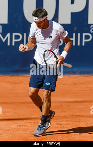 Hambourg, Allemagne, 29 juillet 2018 : Leonardo Mayer de l'Argentine au cours de la Tennis Open allemand à Hambourg Rothenbaum. Crédit : Frank Molter/Alamy live news Banque D'Images