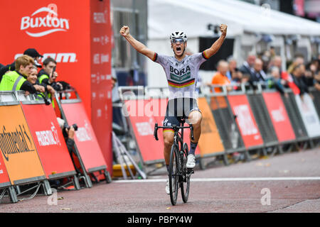 Londres, Royaume-Uni, 29 juillet 2018. Pascal Ackermann de Bora - Hansgrohe / Allemagne National Champion gagne le Prudential RideLondon Surrey Classic 2018 le dimanche, Juillet 29, 2018, London England : Photo : Taka Taka : crédit G Wu Wu/Alamy Live News Banque D'Images