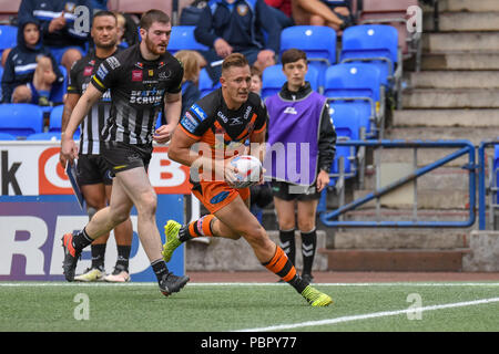 Widnes, UK, le 29 juillet 2018 , sélectionnez Sécurité Stadium, Widnes, Angleterre ; Betfred Super League rugby, Round 23, Widnes Vikings v Castleford Tigers ; Greg Eden de Castleford Tigers Credit : Nouvelles Images /Alamy Live News Banque D'Images