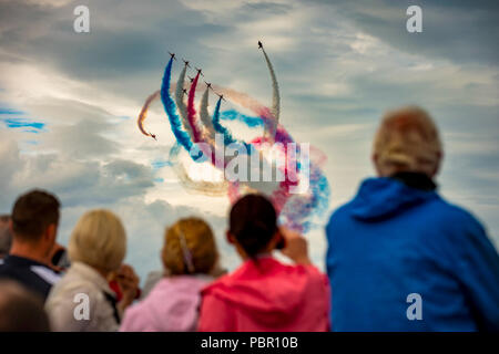 Bray, dans le comté de Wicklow, Irlande. 29 juillet 2018. La Royal Airforce flèches rouges effectuer à la Bray Air Show. Credit : Douglas O'Connor Alamy Live News. Banque D'Images