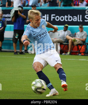 Miami Gardens, Florida, USA. 28 juillet, 2018. Le milieu de terrain de Manchester City, Oleksandr Zintchenko (35) en action au cours de la première moitié d'un match de Coupe des Champions entre le Bayern et Manchester City au Hard Rock Stadium de Miami Gardens, en Floride. Crédit : Mario Houben/ZUMA/Alamy Fil Live News Banque D'Images