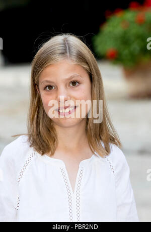 Palma de Mallorca, Espagne. 29 juillet, 2018. Le roi Felipe, Letizia, Leonor Princesse La Reine et la Princesse Sofia d'Espagne à l'Almudaina à Palma de Majorque, Espagne, 29 juillet 2018. Crédit : Patrick van Katwijk |/dpa/Alamy Live News Banque D'Images