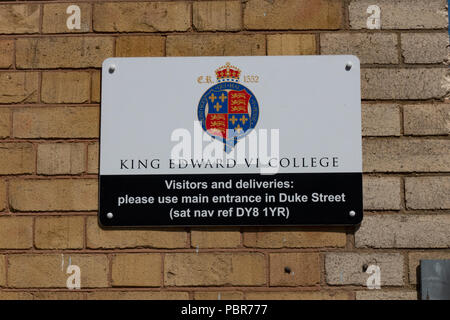 Inscrivez-vous conseil sur King Edward VI College. Loire-atlantique. West Midlands. UK Banque D'Images