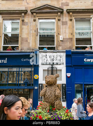 Le Willow Tea Rooms Rennie Mackintosh Art Nouveau signe de Buchanan Street, Glasgow, Scotland, UK Banque D'Images