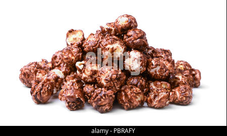 Soufflé au caramel sucré isolé sur fond blanc Banque D'Images