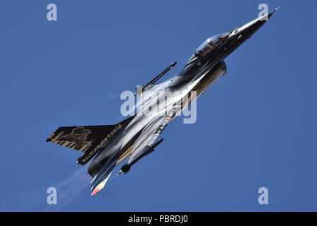 Exposition de la Force aérienne belge F16 MLU au Royal International Air Tattoo 2018 RAF Fairford Banque D'Images