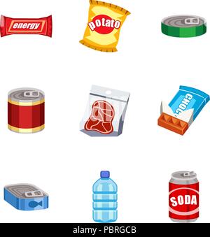 Jeu de survie Articles jeu cartoon - nourriture Illustration de Vecteur