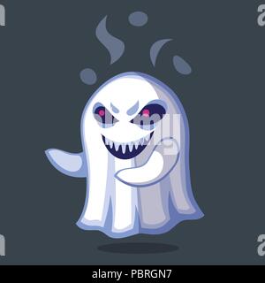 Cartoon Illustration d'une formidable ghost blanc Illustration de Vecteur