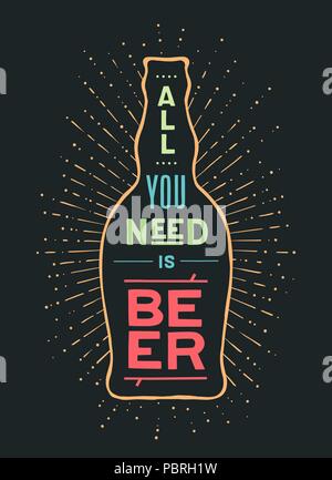 Affiche pour la bière ou pas à la bière Illustration de Vecteur