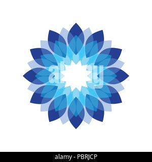 Nuances de fleurs bleu symbole vecteur modèle de conception de logo graphique Illustration de Vecteur