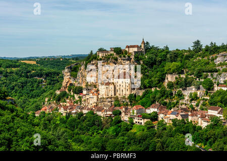 La ville de pèlerinage de Rocamadour, département du Lot, l'Occitanie, France, Europe Banque D'Images