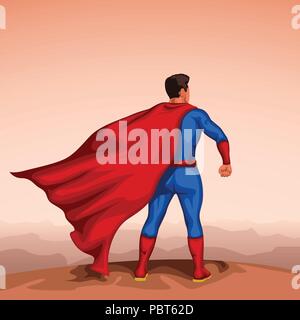 Super Hero retour Illustration de Vecteur