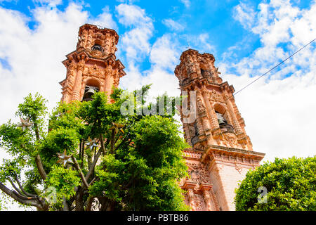 Église de Santa Prisca, Taxco de Alarcon, Guerrero, Mexique. Construit entre 1751 et 1758 Banque D'Images