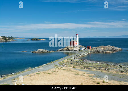 Phare Fisgard à Colwood, Colombie-Britannique, Canada. Près de Victoria BC. La côte ouest du Canada. Banque D'Images