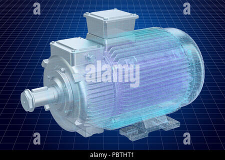 3d visualisation cad modèle de moteur électrique, rendu 3D Banque D'Images