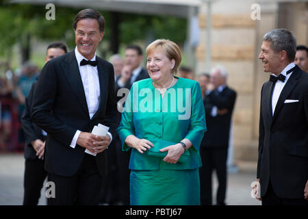 Angela Merkel (Bundeskanzlerin) und niederländischer Mark Rutte (Ministerpräsident) Banque D'Images