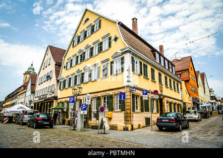 Boutiques dans le vieux centre-ville historique de Nurtingen, le sud de l'Allemagne Banque D'Images