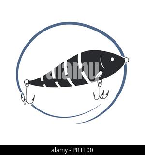 Wobbler pour attirer le poisson. L'icône en noir et blanc. Vector illustration. Illustration de Vecteur