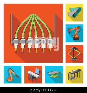 L'équipement et des machines télévision icônes de collection set design.pour le progrès technique de l'usine symbole vecteur illustration de stock. Illustration de Vecteur