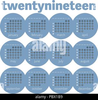 Calendrier année 2019 vector illustration Illustration de Vecteur