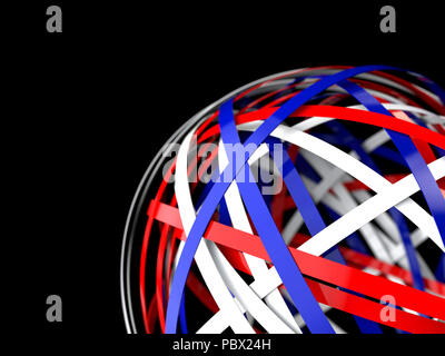 3D render of anneaux colorés comme sphere Banque D'Images