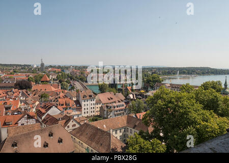 Vue sur l'horizon de l'antenne de Konstanz Baden-Wurttemberg, Allemagne, état Banque D'Images