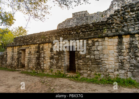 Ruines d'Ek' Balam, un Yucatec-Maya site archéologique, Temozon, Yucatan, Mexique. Elle fut le siège d'un royaume maya de la période Préclassique jusqu'à la Po Banque D'Images