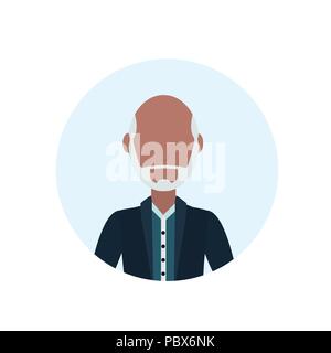 Vieil homme asiatique avatar moustache barbe sans visage isolé homme personnage portrait télévision Illustration de Vecteur