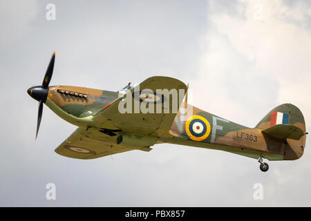 Fairford, Gloucestershire, Royaume-Uni - Juillet 14th, 2018 : : d'un Hawker Hurricane effectue au Royal International Air Tattoo 2018 Banque D'Images