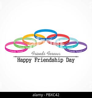 La journée de l'amitié heureuse vector design typographique. Utilisable comme des cartes de vœux, posters, vêtements, T-shirt pour vos amis. Illustration de Vecteur