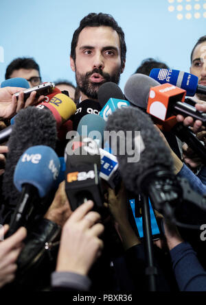 Belgique, Bruxelles, le 2018/01/24 : Roger Torrent, Président du Parlement de Catalogne Banque D'Images