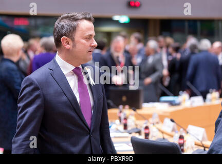 Belgique, Bruxelles le 2018/03/22 : Sommet des Chefs d'États. Xavier Bettel, Premier Ministre du Luxembourg Banque D'Images
