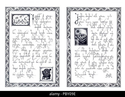 241 Concours de calligraphie Georgienne Lile Chkhetiani Banque D'Images