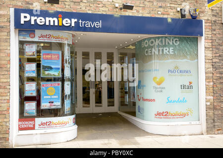 Premier Travel succursale à Cambridge, Cambridgeshire, Angleterre Banque D'Images