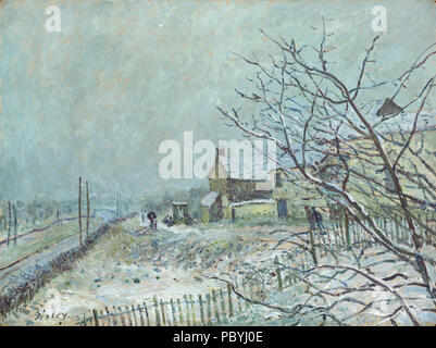 Alfred Sisley (Français, 1839 - 1899 ), première neige à Veneux-Nadon, 1878, huile sur toile, Don de Lolo Sarnoff en mémoire de son grand-père, Louis Koch 1983.98.1 210 Première Neige à Veneux-Nadon A31114 Banque D'Images