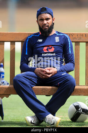 L'Angleterre Adil lors d'une session Rashid filets à Edgbaston, Birmingham. Banque D'Images