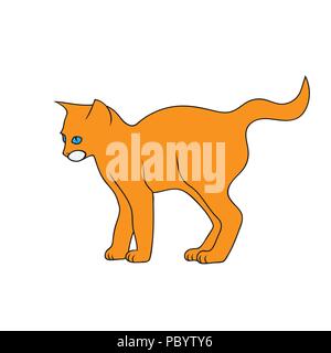 Chat mignon, vector illustration sur fond blanc Illustration de Vecteur