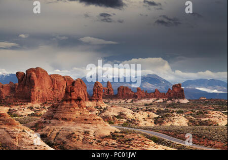 La Section Windows, Arches National Park, Utah, USA Banque D'Images