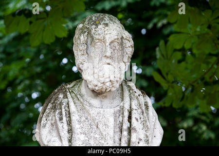 Homer, le grec, la Grèce antique auteur légendaire, buste à douves Nordkirchen Palace, Allemagne Banque D'Images