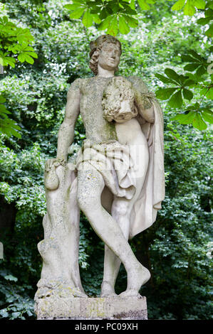 Statue de mercure ou Hermès à douves Nordkirchen Palace, Allemagne Banque D'Images