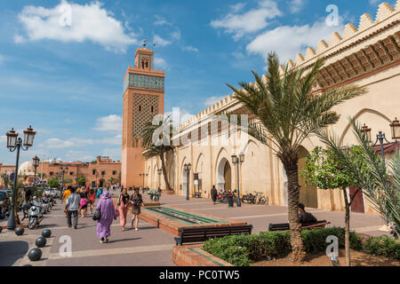 Sections locales sur un endroit, mosquée de la Kasbah, la Mosquée mosquée également Mansouria ou de Moulay al-Yazid, Marrakech Medina, Marrakech, Maroc Banque D'Images