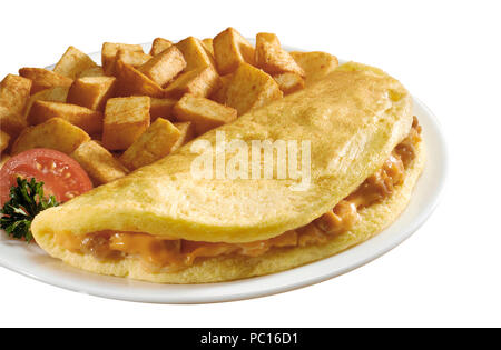 Fromage omelette aux pommes Banque D'Images